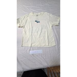 GM Licensed Graphic T Shirt Blue Sports Car Logo White Tee Mens Small Cotton